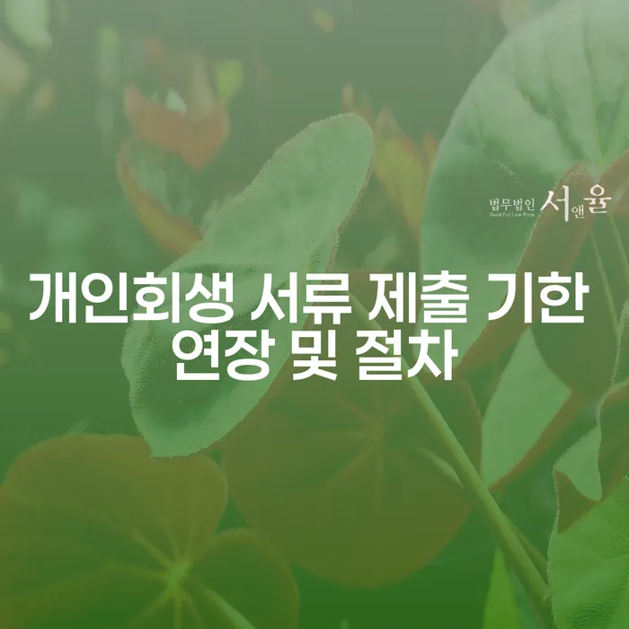 개인회생 서류 제출 기한 연장과 절차, 어떻게 해야 할까요?